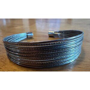 Wide Cuff Bracelet for Women - Unique Silver Metallic Design Jewelry Accessory,
